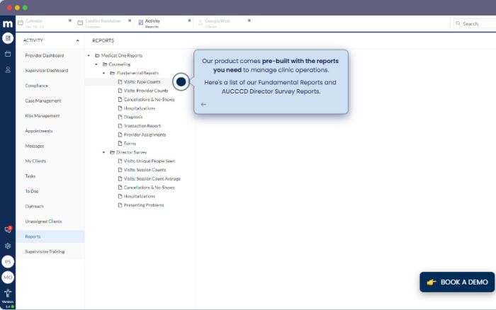 Medicat One Counseling Reports
