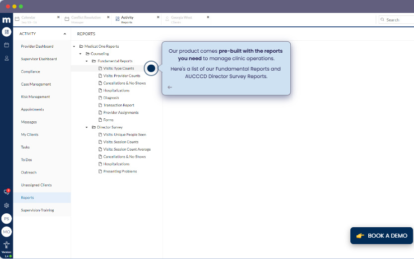 Medicat One Counseling Reports